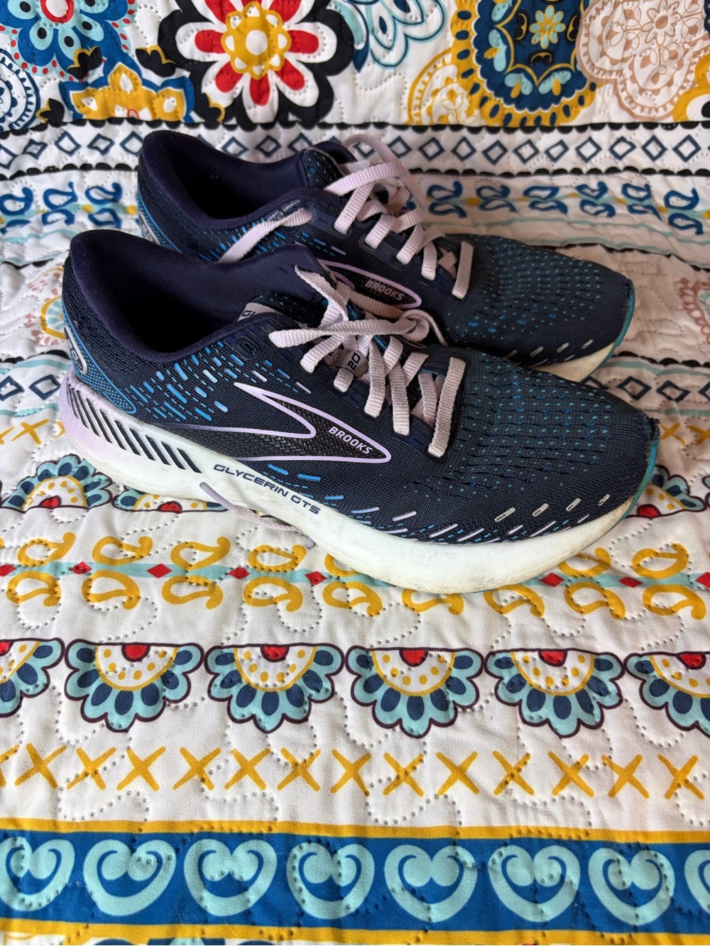 Brooks Navy and Light Pink Women’s Running Shoes